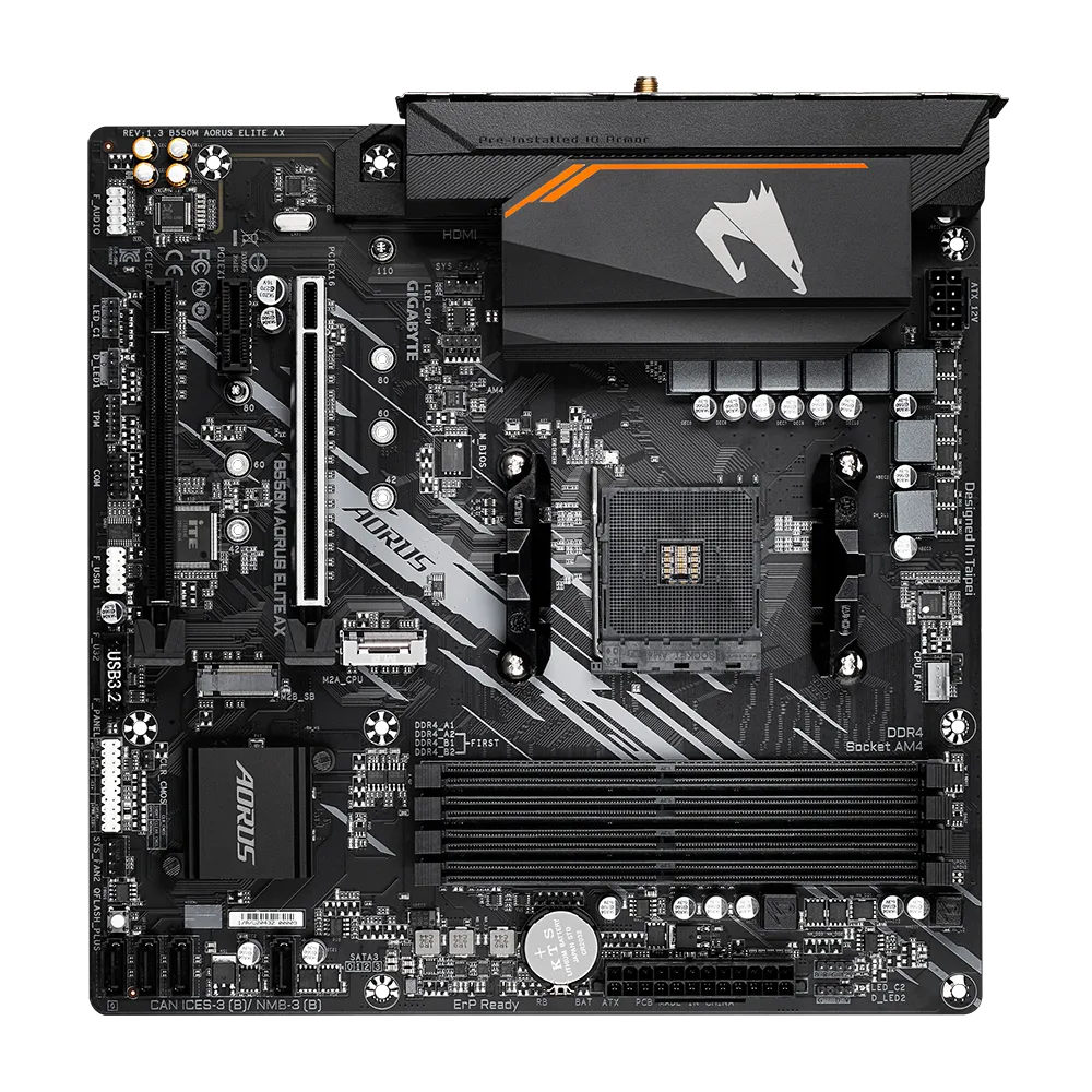 Pamatplate GIGABYTE B550M AORUS ELITE AX (B550M AORUS ELITE AX) - foto 3