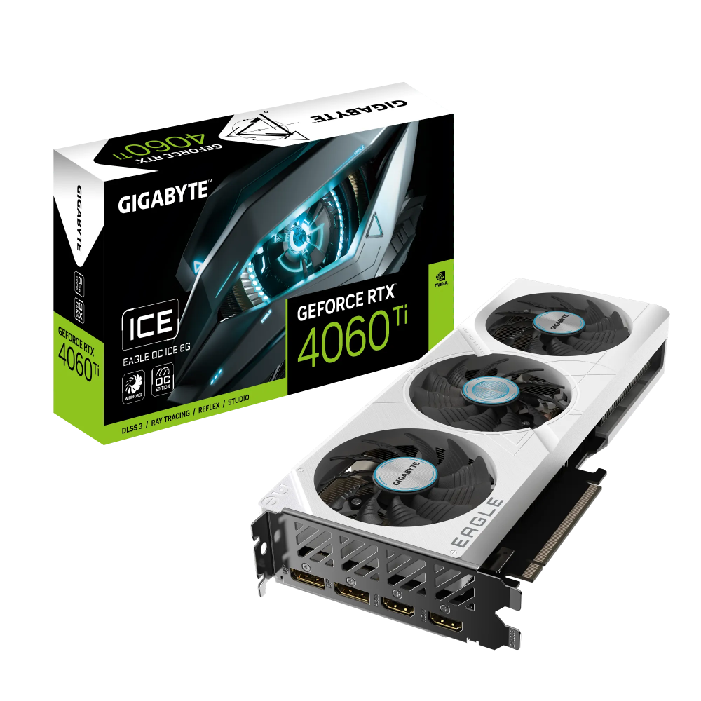 Video card GIGABYTE GeForce RTX 4060 Ti 8 GB GDDR6 (GV-N406TEAGLEOCICE-8GD)