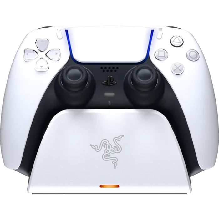 Uzlādes stacija Razer Quick Charging Stand For gaming controller PS5, White (RC21-01900100-R3M1) - foto 3