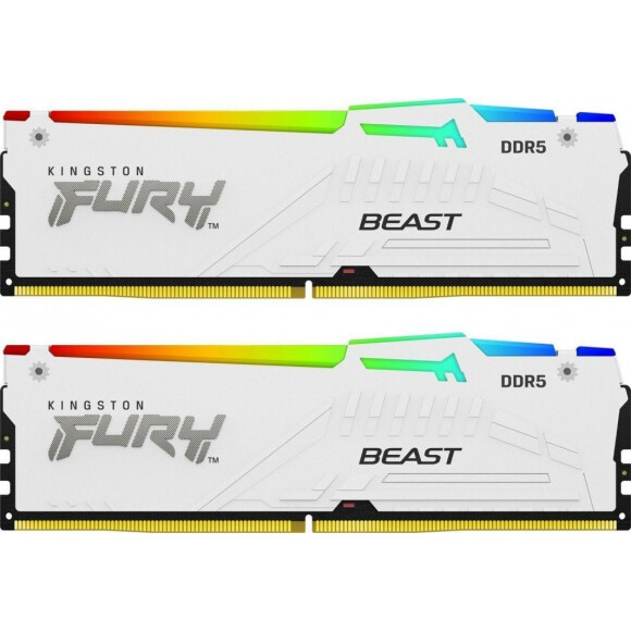 Operatīvā atmiņa Kingston Fury Beast RGB White 32GB DDR5 6000MHZ CL30 KIT of 2x16GB (KF560C30BWEAK2-32) - foto 2