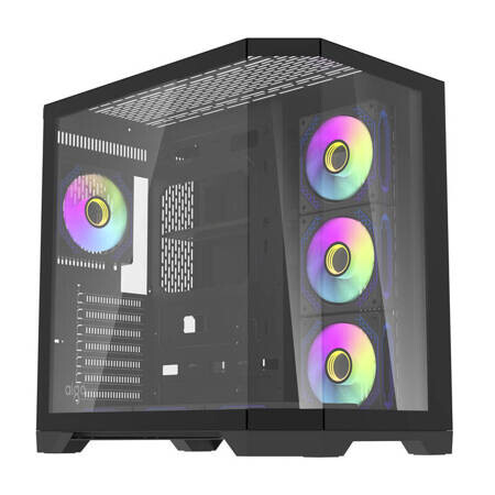 Boitiers PC Darkflash FT418 PRO Middle Tower + 7 aRGB fans black (FT418 PRO Black)