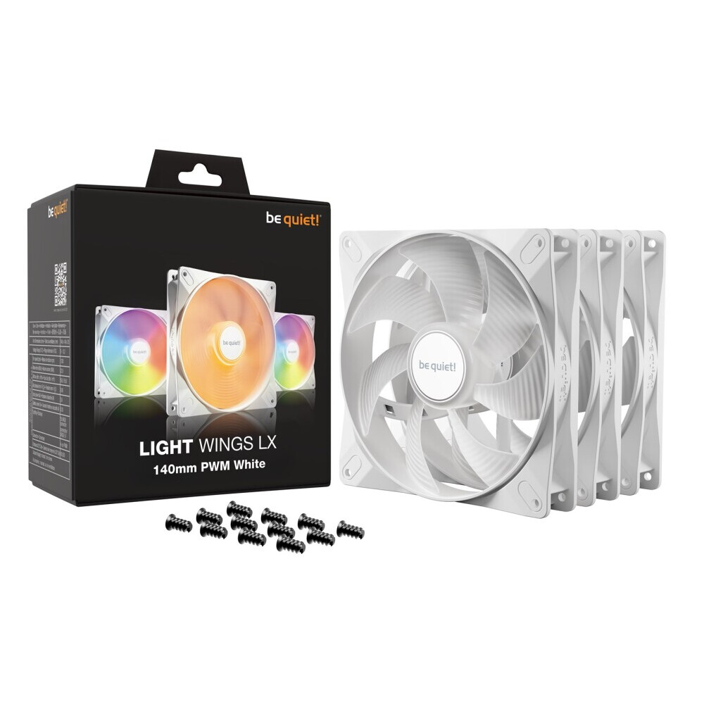 Korpusa dzesētājs be quiet! LIGHT WINGS LX 140mm PWM 3-Pack White (BL128) - foto 5