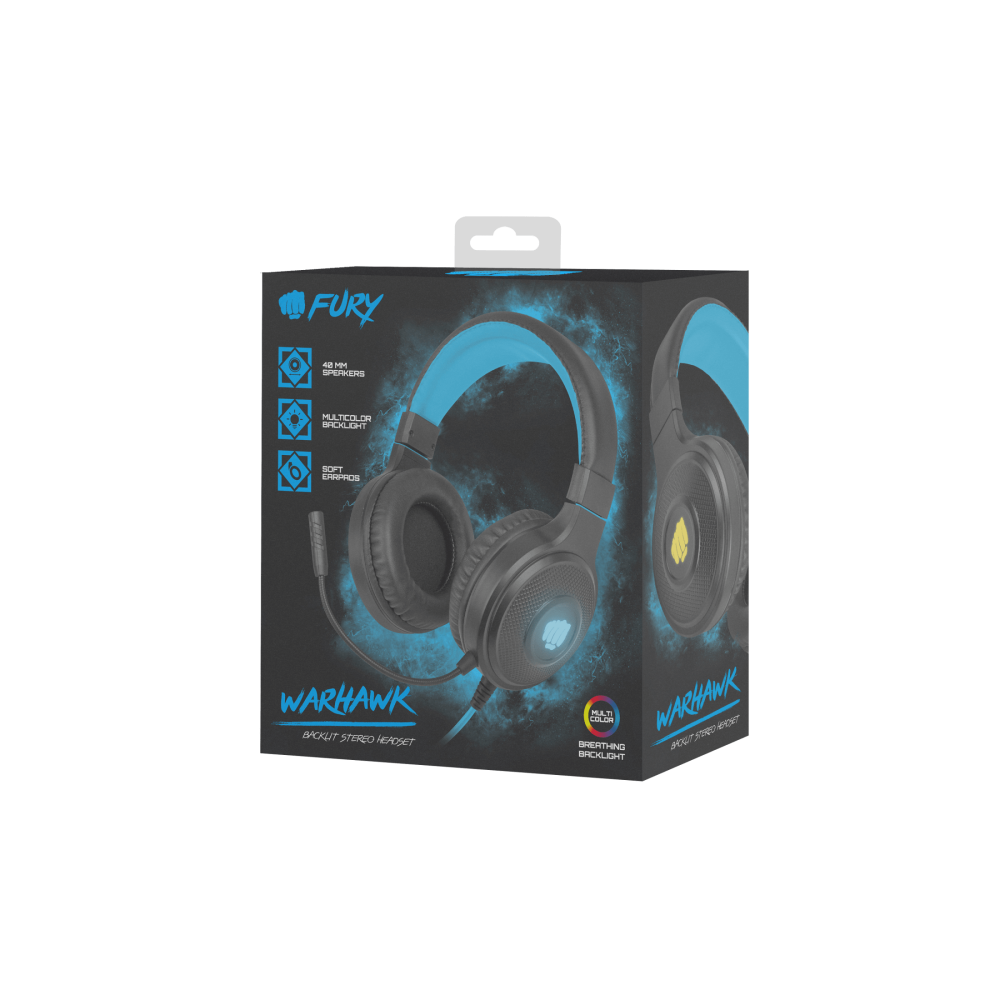 Austiņas Fury Warhawk Black/Blue (NFU-1585) - foto 4