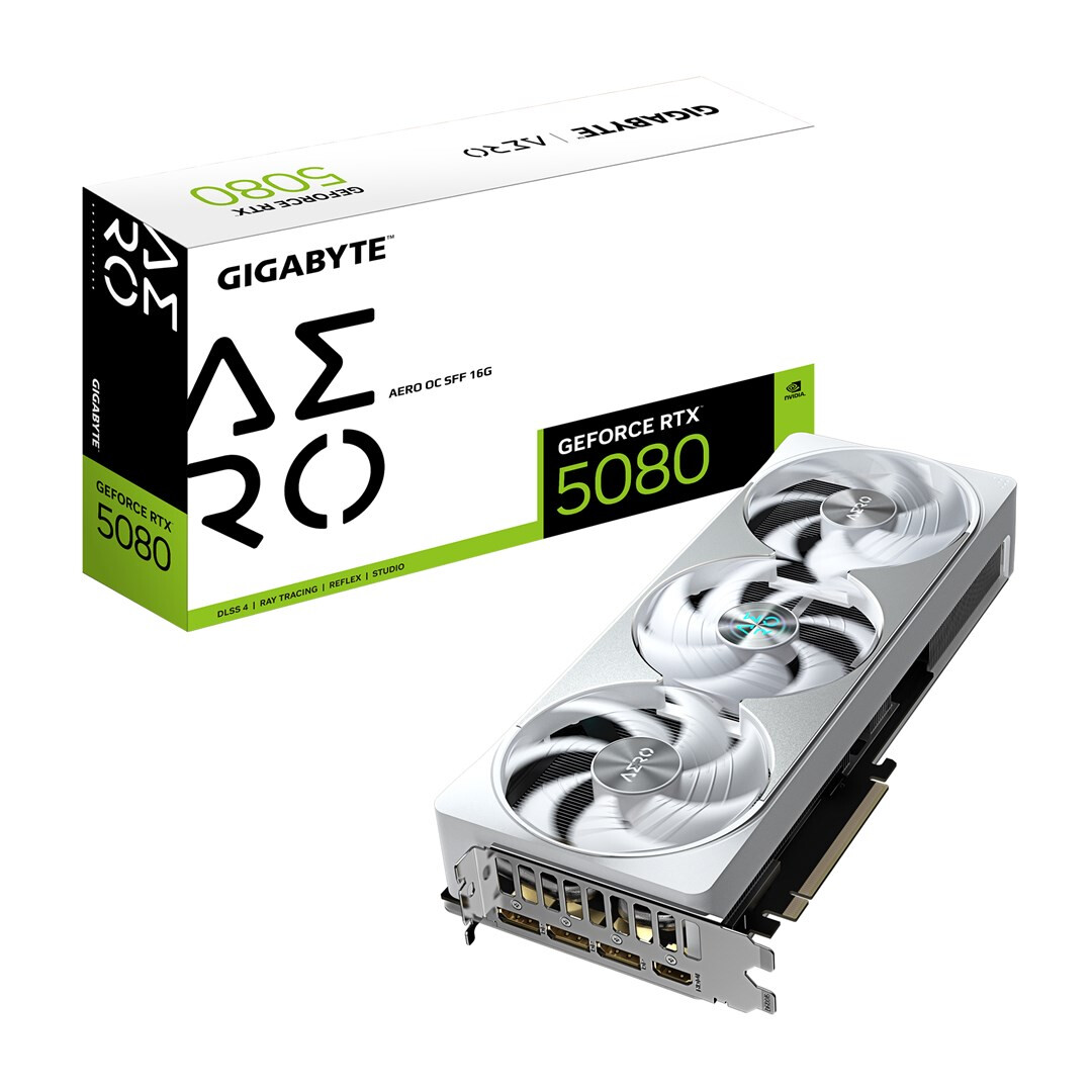 Videokarte GIGABYTE GeForce RTX 5080 AERO OC SFF 16GB - GV-N5080AERO OC-16GD - foto 5
