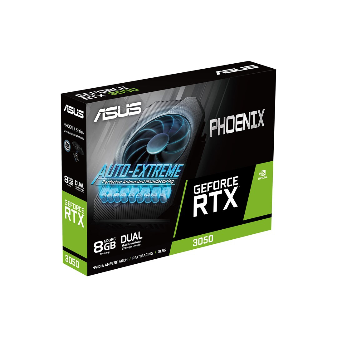 Videokarte ASUS Phoenix GeForce RTX 3050 V2 NVIDIA GeForce RTX 3050 8GB GDDR6 BLACK (90YV0GH8-M0NA00) - foto 4