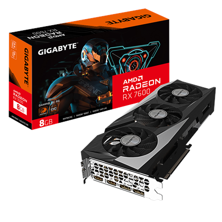 Videokarte GIGABYTE Radeon RX7600 GAMING OC 8GB GDDR6 (GV-R76GAMING OC-8GD) - foto 5