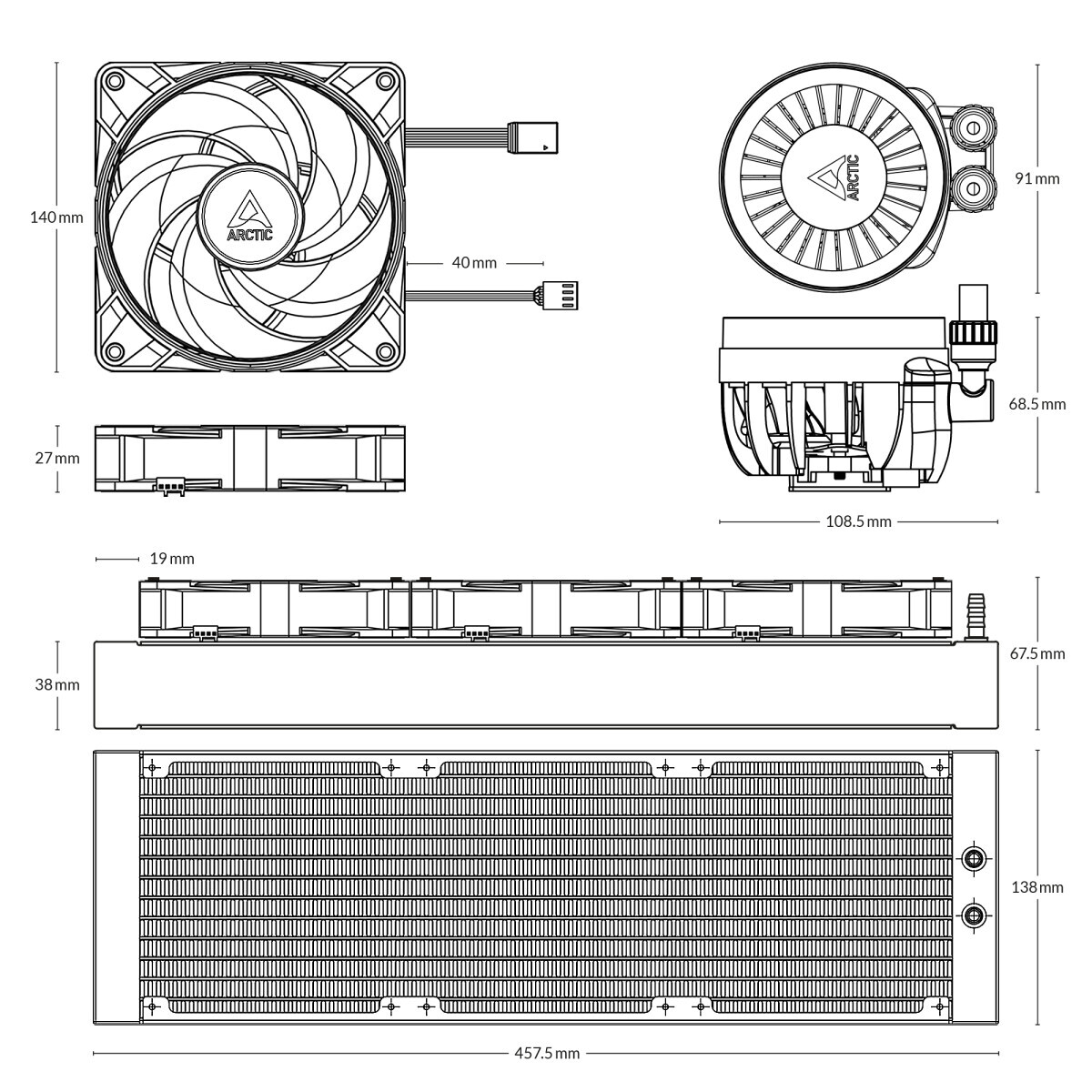 cooler ARCTIC Liquid Freezer III 420 A-RGB (ACFRE00153A) - foto 10
