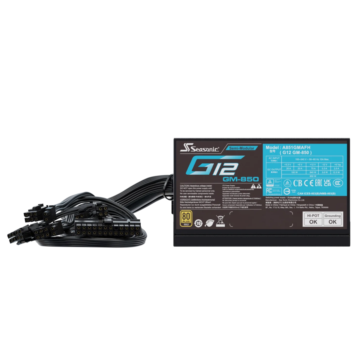 Barošanas bloks SEASONIC G12 GM 850W - SSR-850FM - foto 5