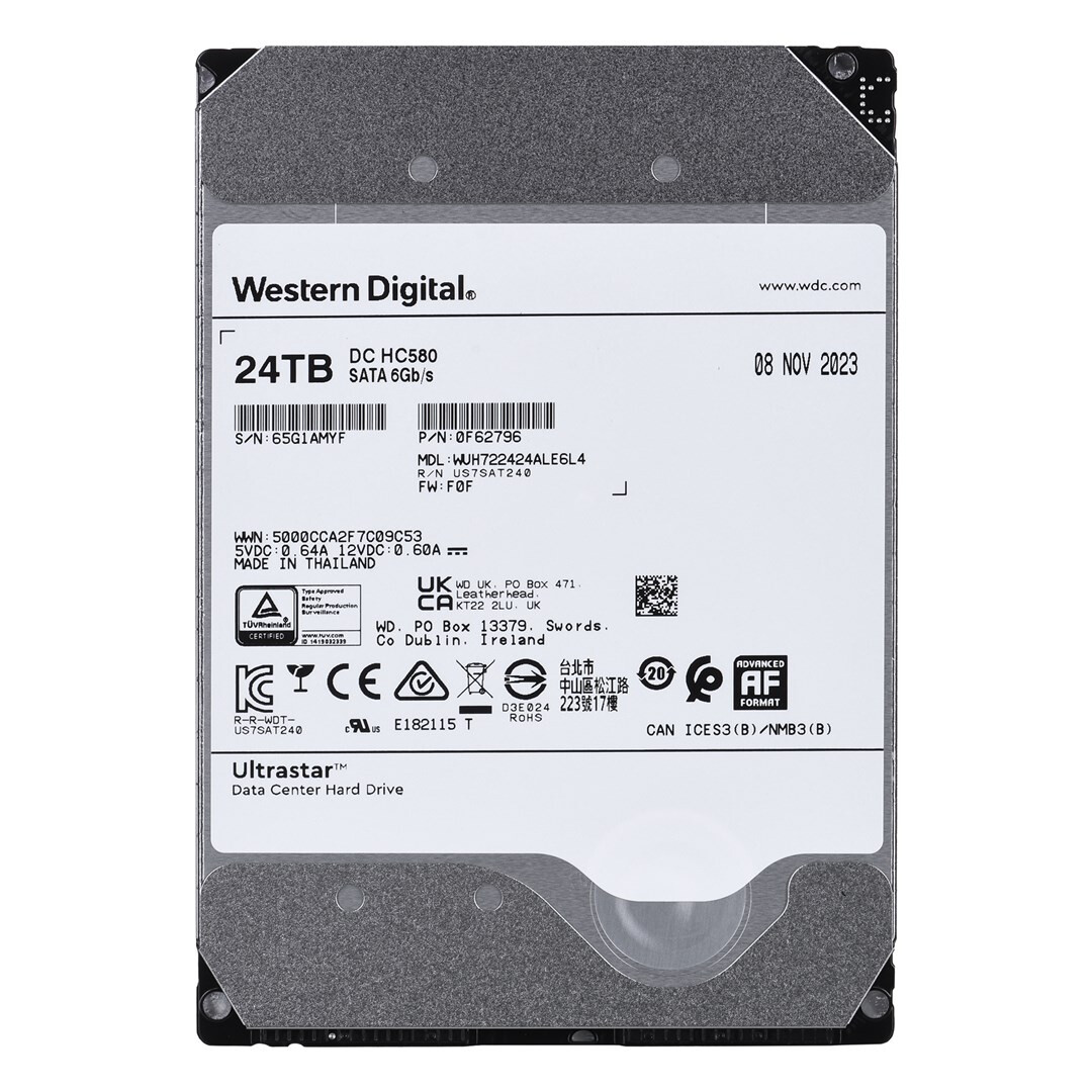Cietais disks Western Digital Ultrastar DC HC580 24Tb (0F62796)
