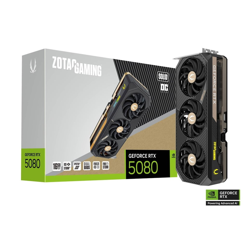 Videokarte ZOTAC GAMING GeForce RTX 5080 SOLID OC 16 GB GDDR7 (ZT-B50800J-10P) - foto 5