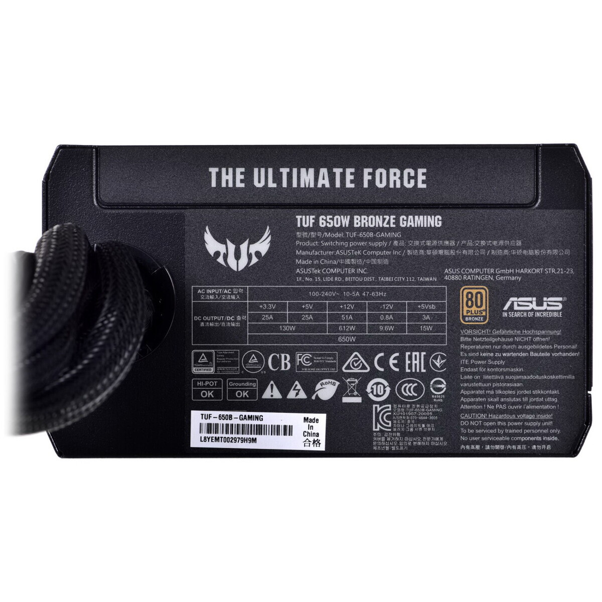 Barošanas bloks ASUS TUF Gaming 650B 650W PSU (90YE00D1-B0NA00) - foto 2