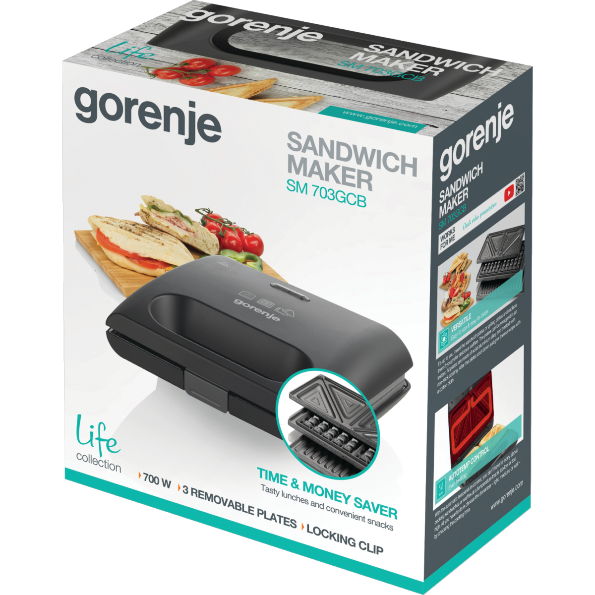 Sviestmaižu gatavotājs Gorenje SM703GCG Grey - foto 2