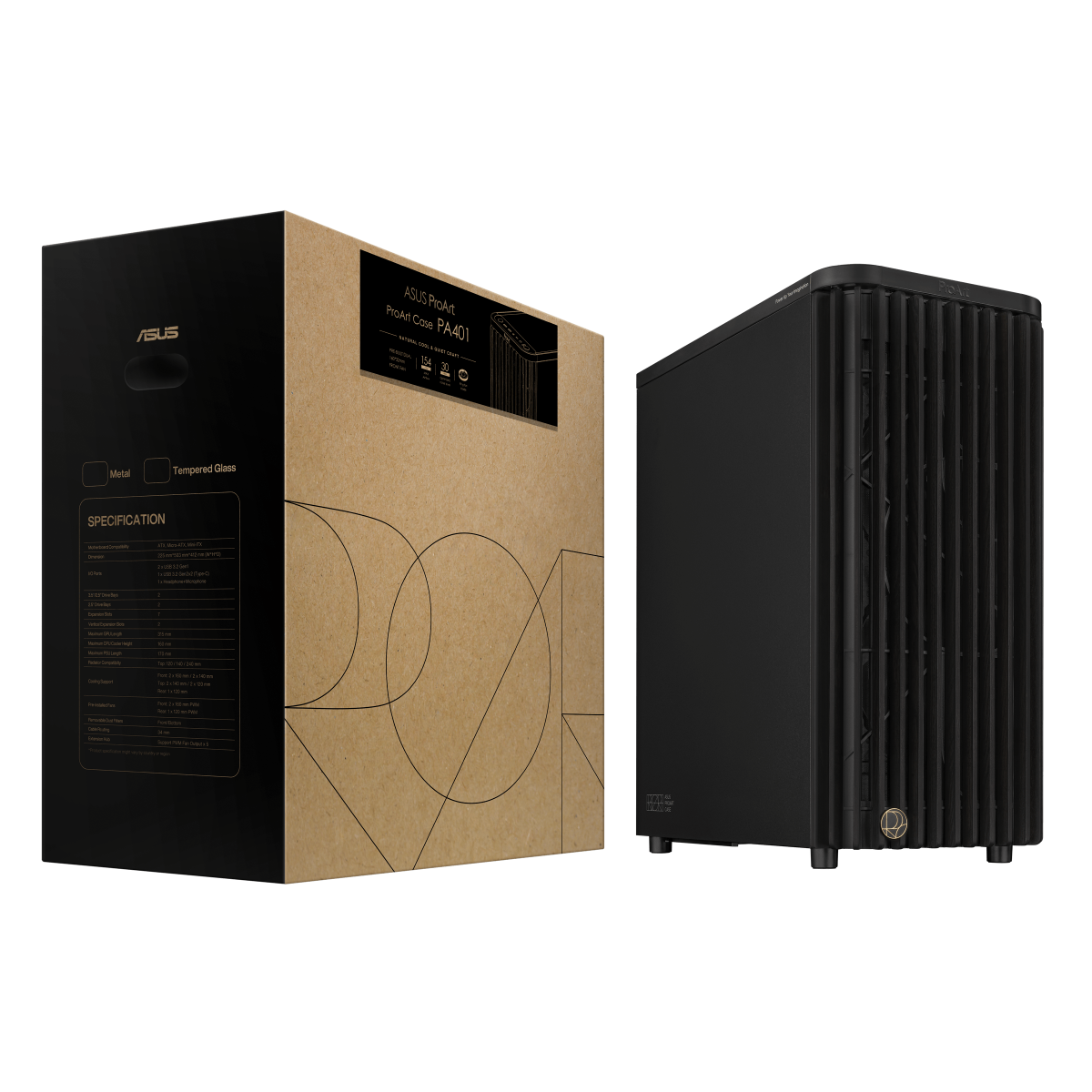 Datoru korpuss ASUS ProArt PA401 Wood Edition - PROART PA401 WOOD METAL PWM BLACK - foto 10