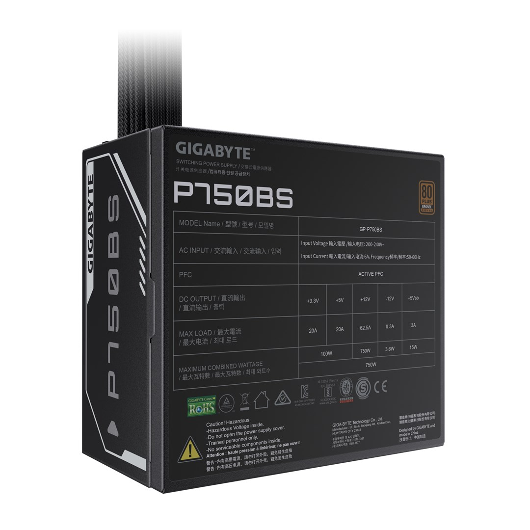 Barošanas bloks Gigabyte P750BS Black - GP-P750BS - foto 6