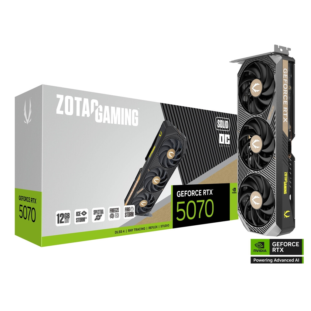 Videokarte ZOTAC GAMING GeForce RTX 5070 SOLID OC (ZT-B50700J-10P) - foto 4