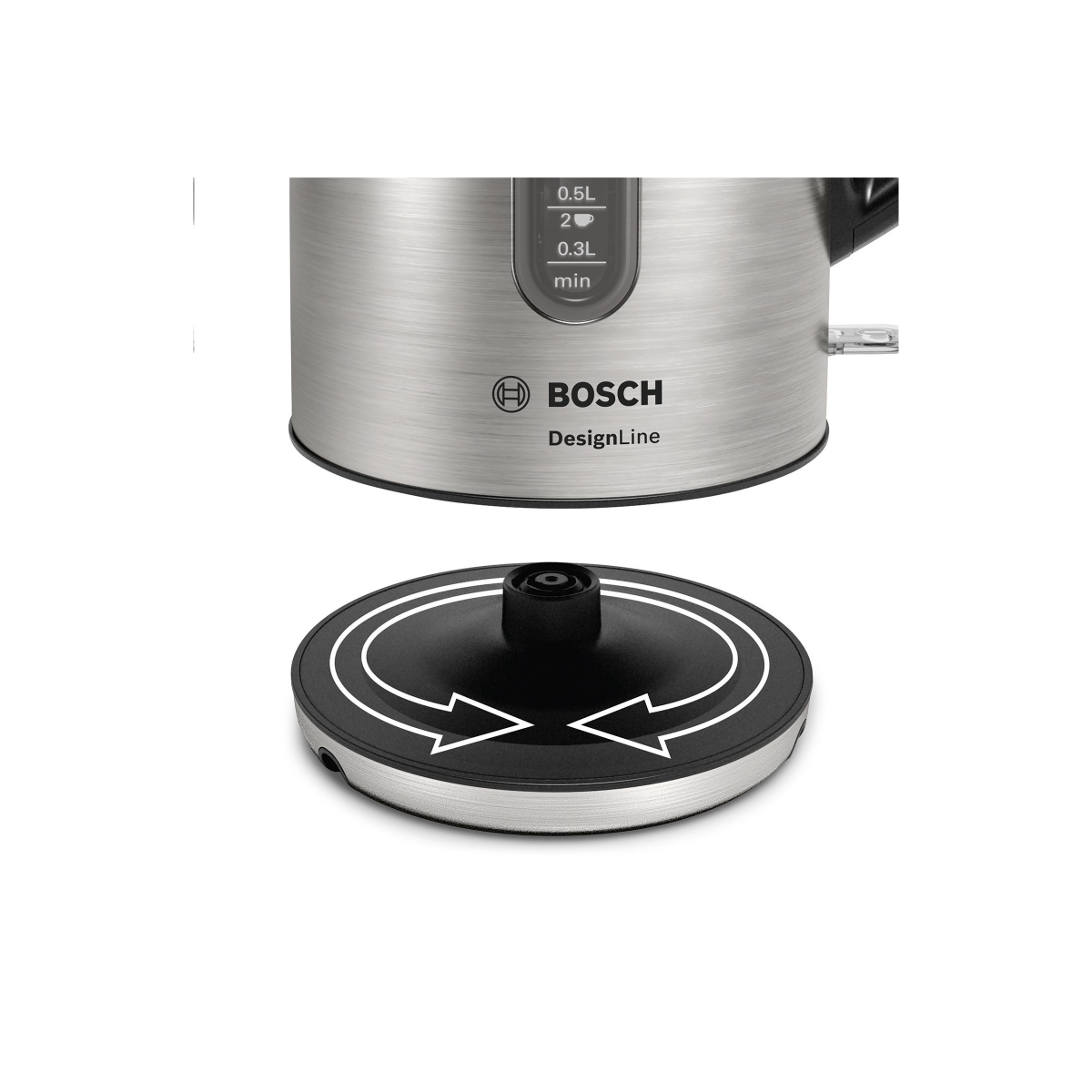 Tējkanna Bosch DesignLine TWK4P440 Stainless steel, Black - foto 4