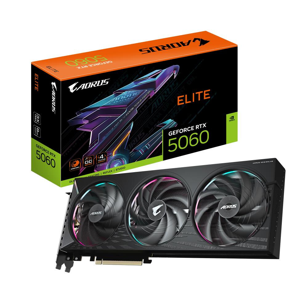 Videokarte GIGABYTE AORUS GeForce RTX 5060 ELITE 8GB GDDR7 - GV-N5060AORUS E-8GD - foto 5