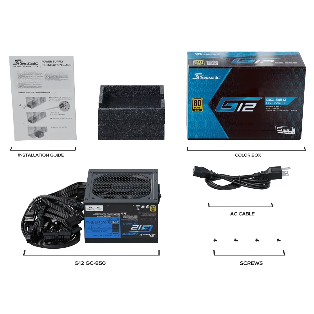 Barošanas bloks SEASONIC G12 GC (2024) 850 W - G12 GC-850 - foto 11