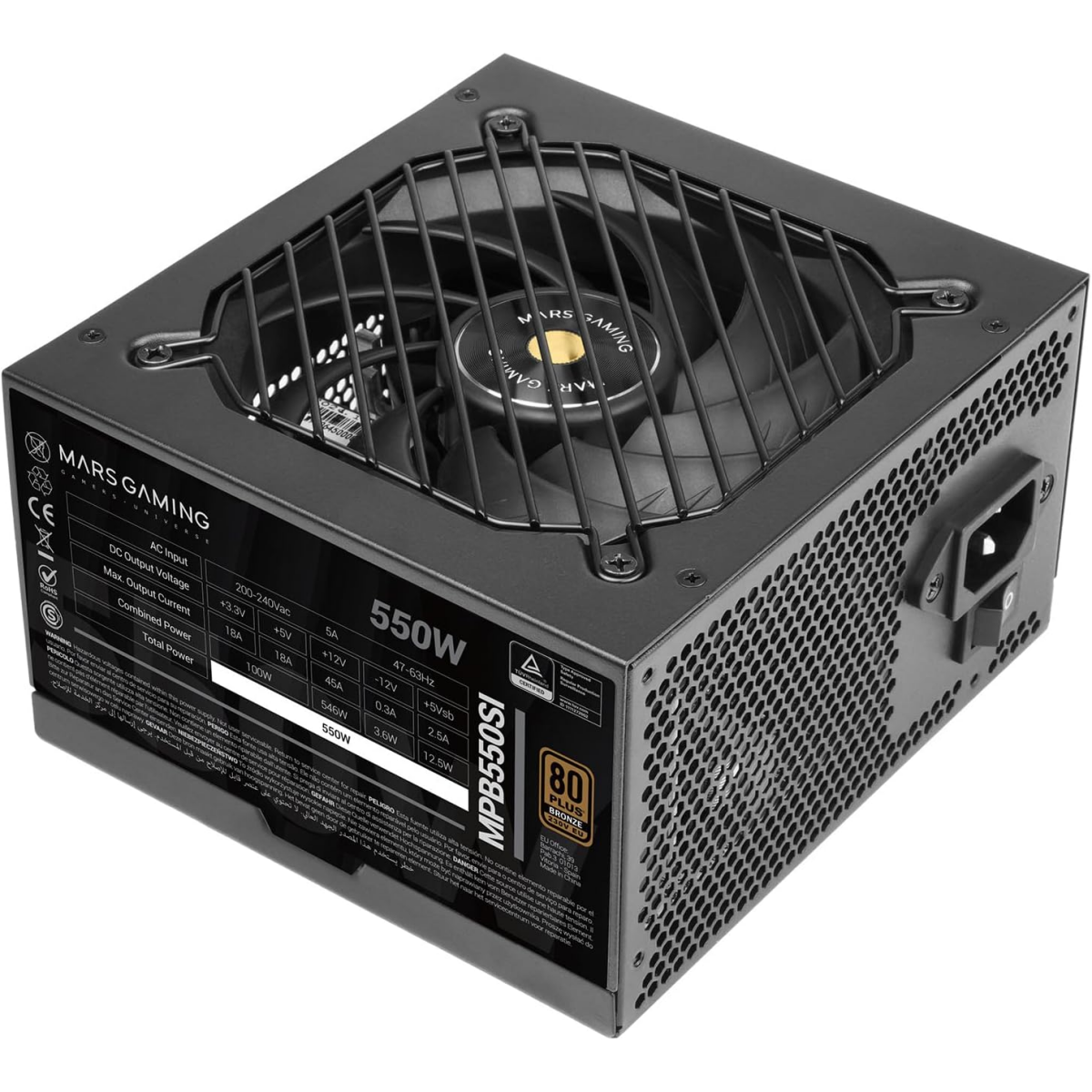 Barošanas bloks TACENS Mars Gaming MPB550SI Black (TACMARS-MPB550SI)