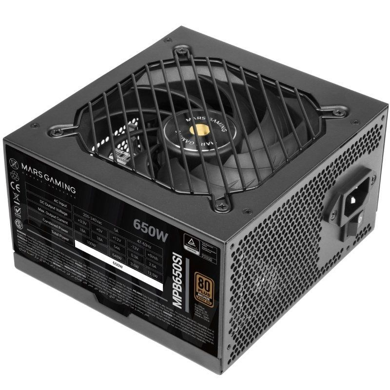 Barošanas bloks TACENS Mars Gaming MPB650SI Black (TACMARS-MPB650SI)