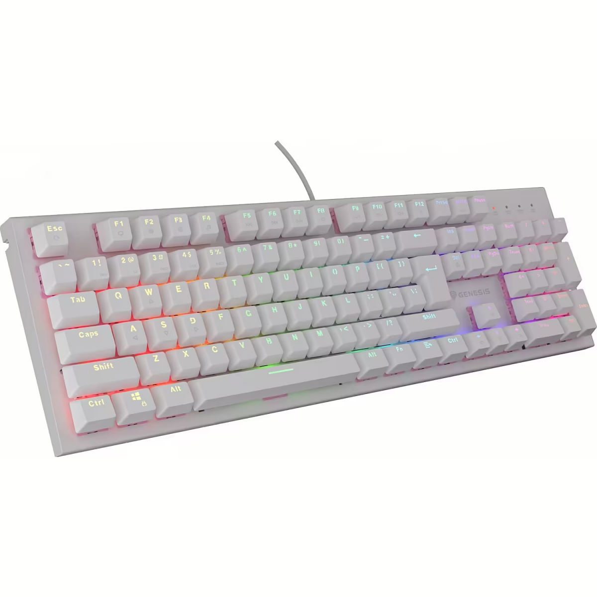 Tastatūra Genesis Thor 303, White, Outemu Peach (NKG-1879)