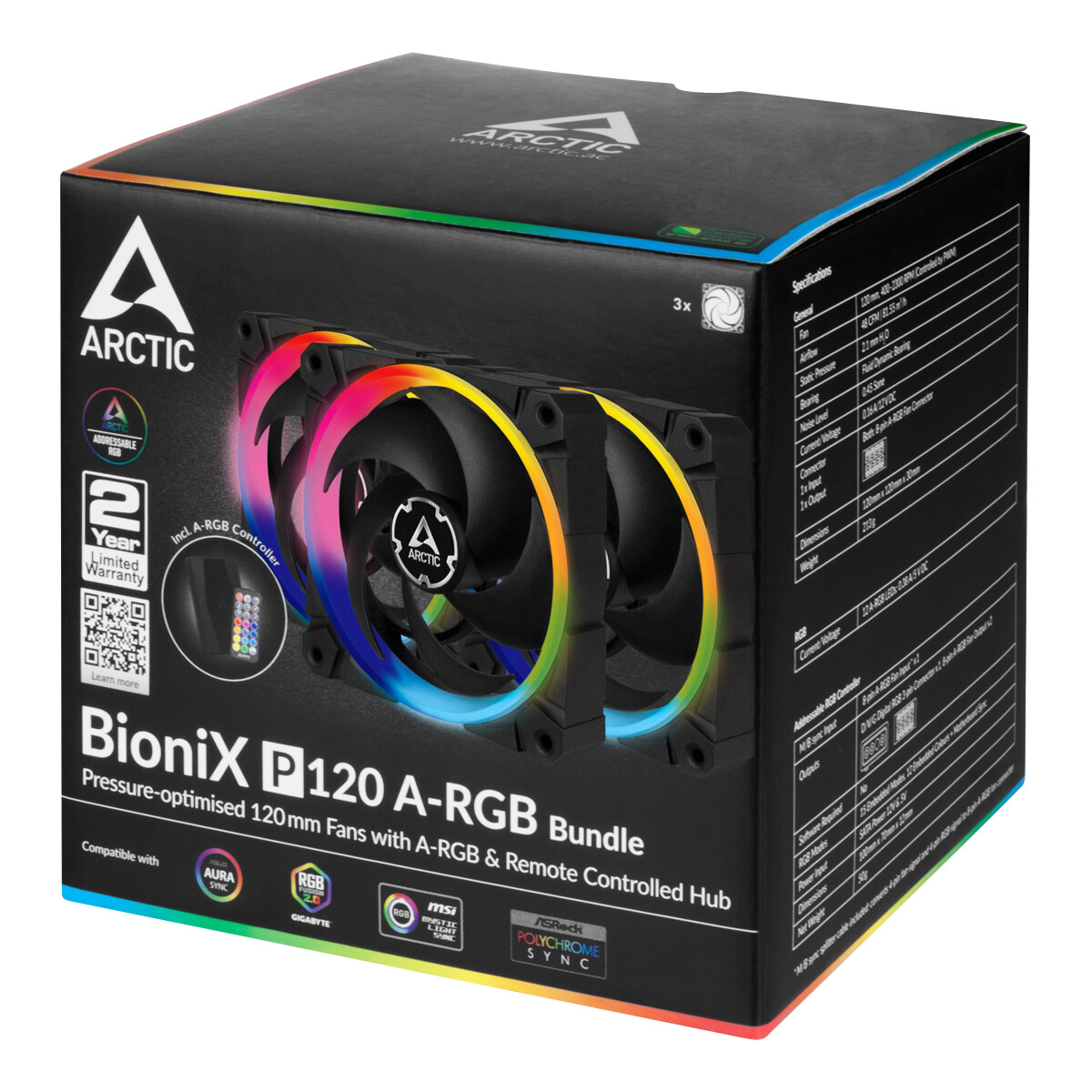 Korpusa dzesētājs Arctic BioniX P120 A-RGB (ACFAN00156A) - foto 4