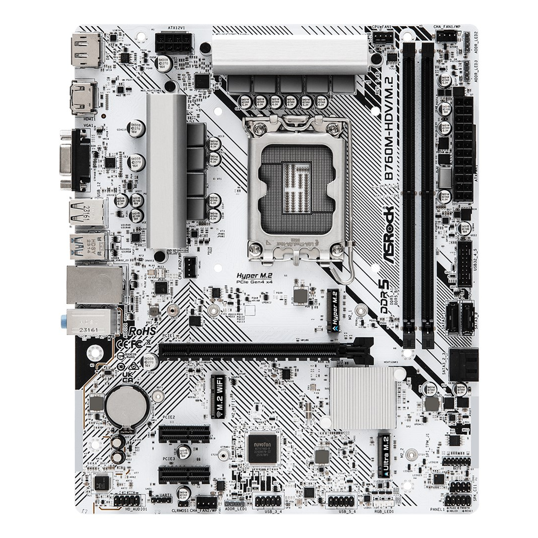 Pamatplate ASRock B760M-HDV/M.2 White - foto 2