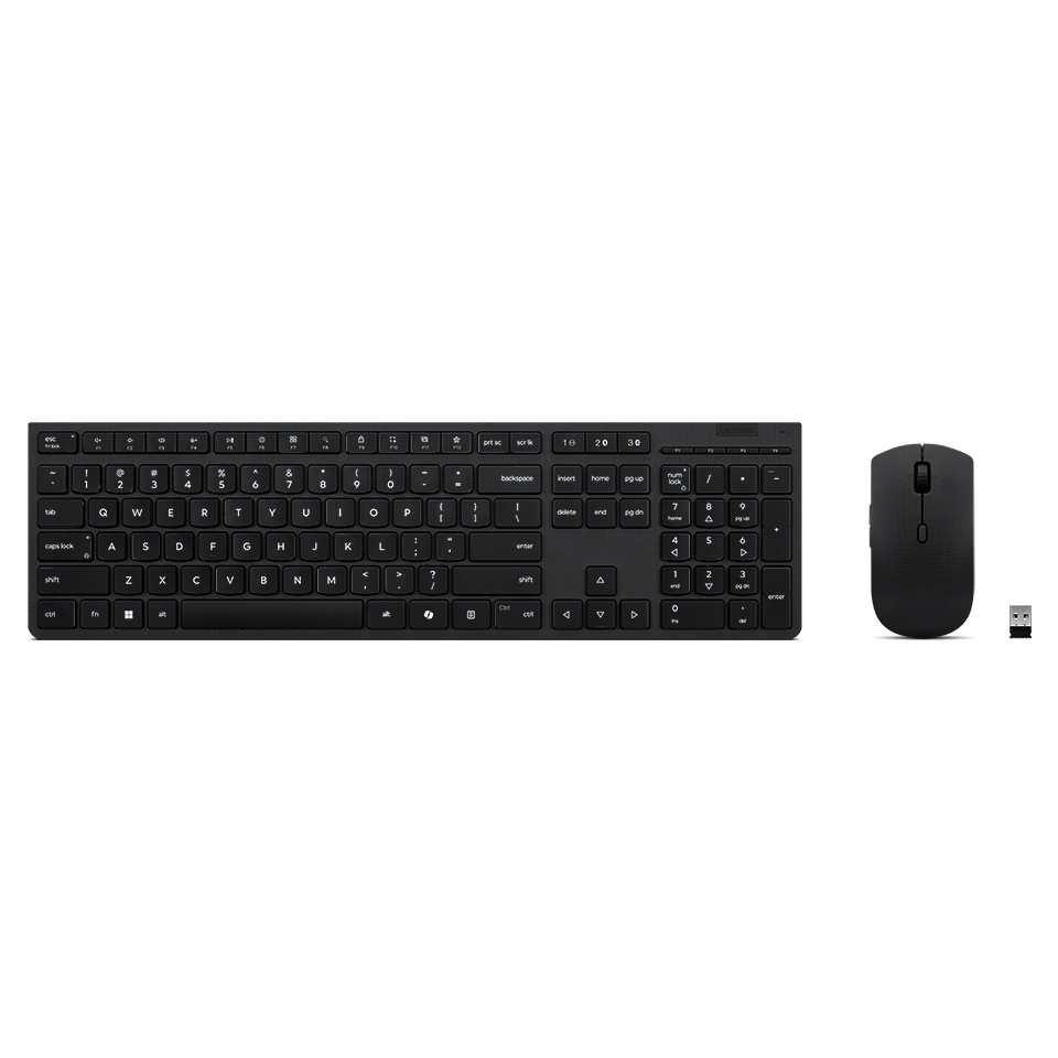 Tastatūra + pele Lenovo Combo US Euro Black (4X31R64351) - foto 2