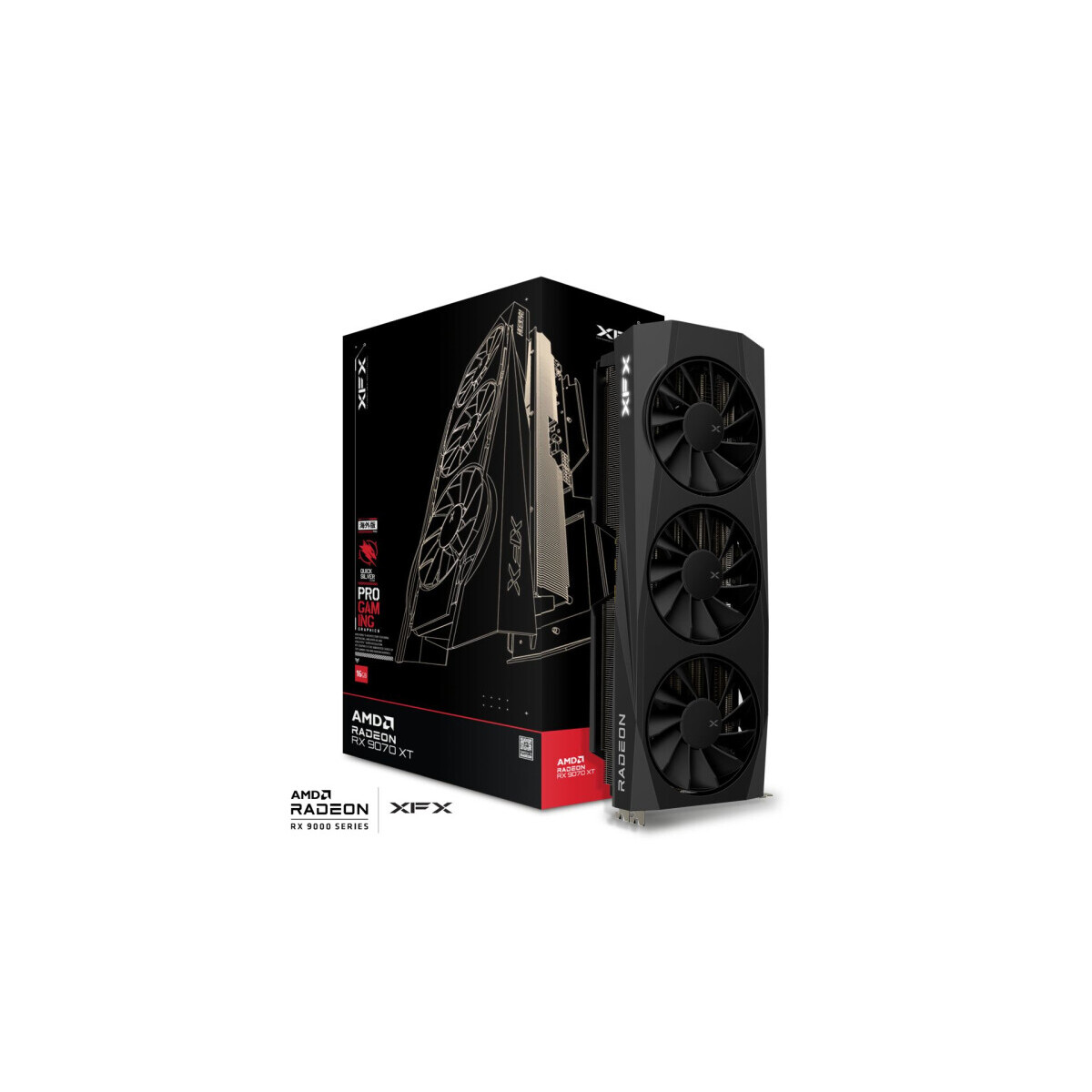 Videokarte XFX Quicksilver AMD Radeon RX 9070 XT Gaming Edition (RX-97TQICKB9) - foto 3
