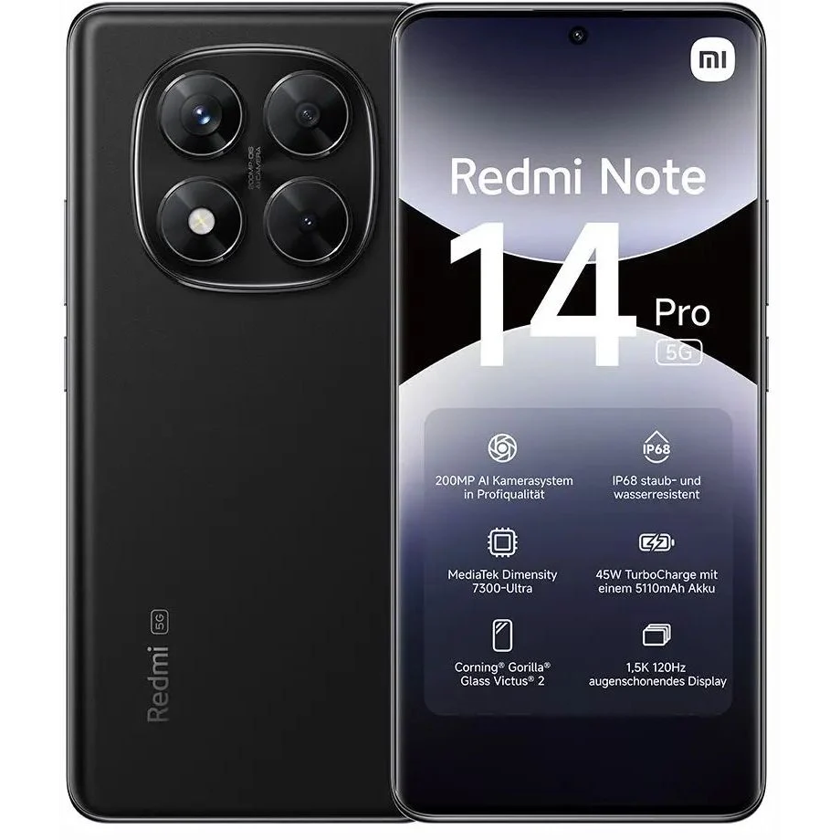 Mobilais tālrunis Xiaomi Redmi Note 14 Pro 512GB Black (6932554406554)
