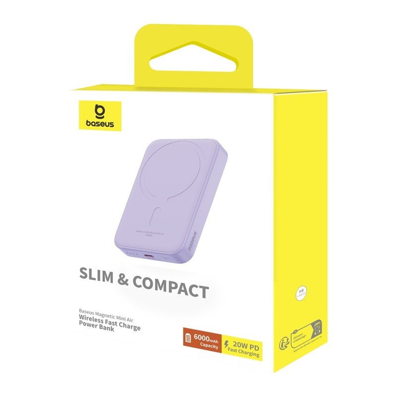 Ārējais akumulators Baseus 6000 mAh Purple (P10059002513-00) - foto 4