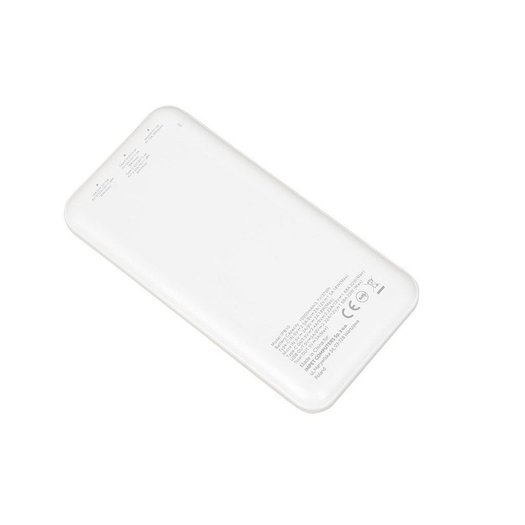 Ārējais akumulators iBox IPB10 10000 mAh White - foto 2
