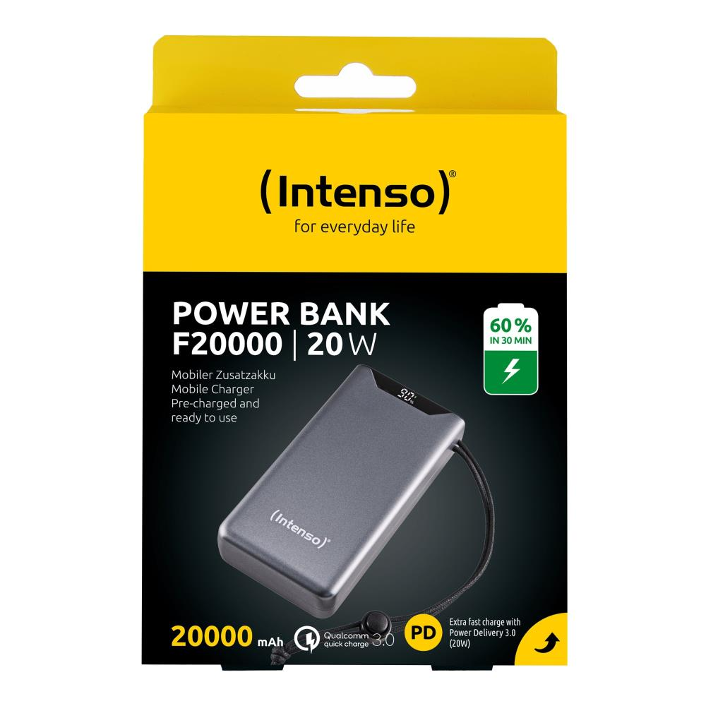 Ārējais akumulators Intenso 20000 MAH QC3.0 Grey (7332054) - foto 4