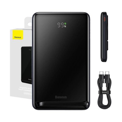Ārējais akumulators Baseus MagSafe 10000 mAh Black (PPCX000203-BL)