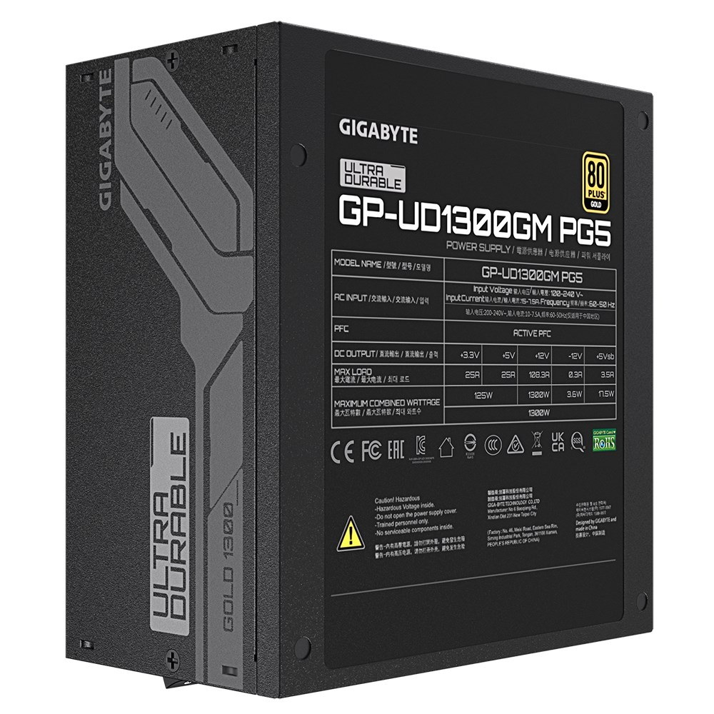 Barošanas bloks Gigabyte UD1300GM PG5 1300W Black - GP-UD1300GM PG5 - foto 5