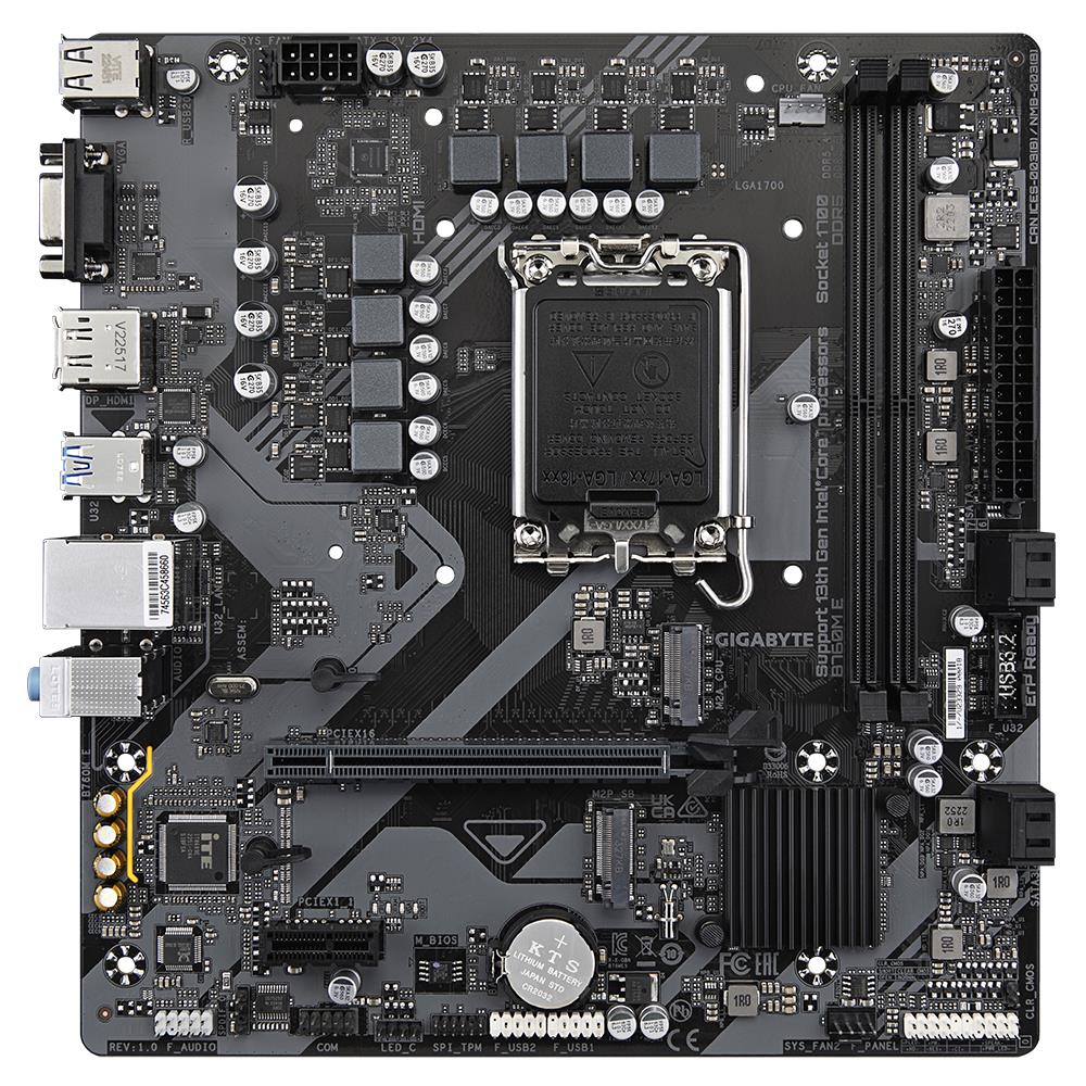 Pamatplate Gigabyte Intel B760M E Black - B760M E 1.0 - foto 2
