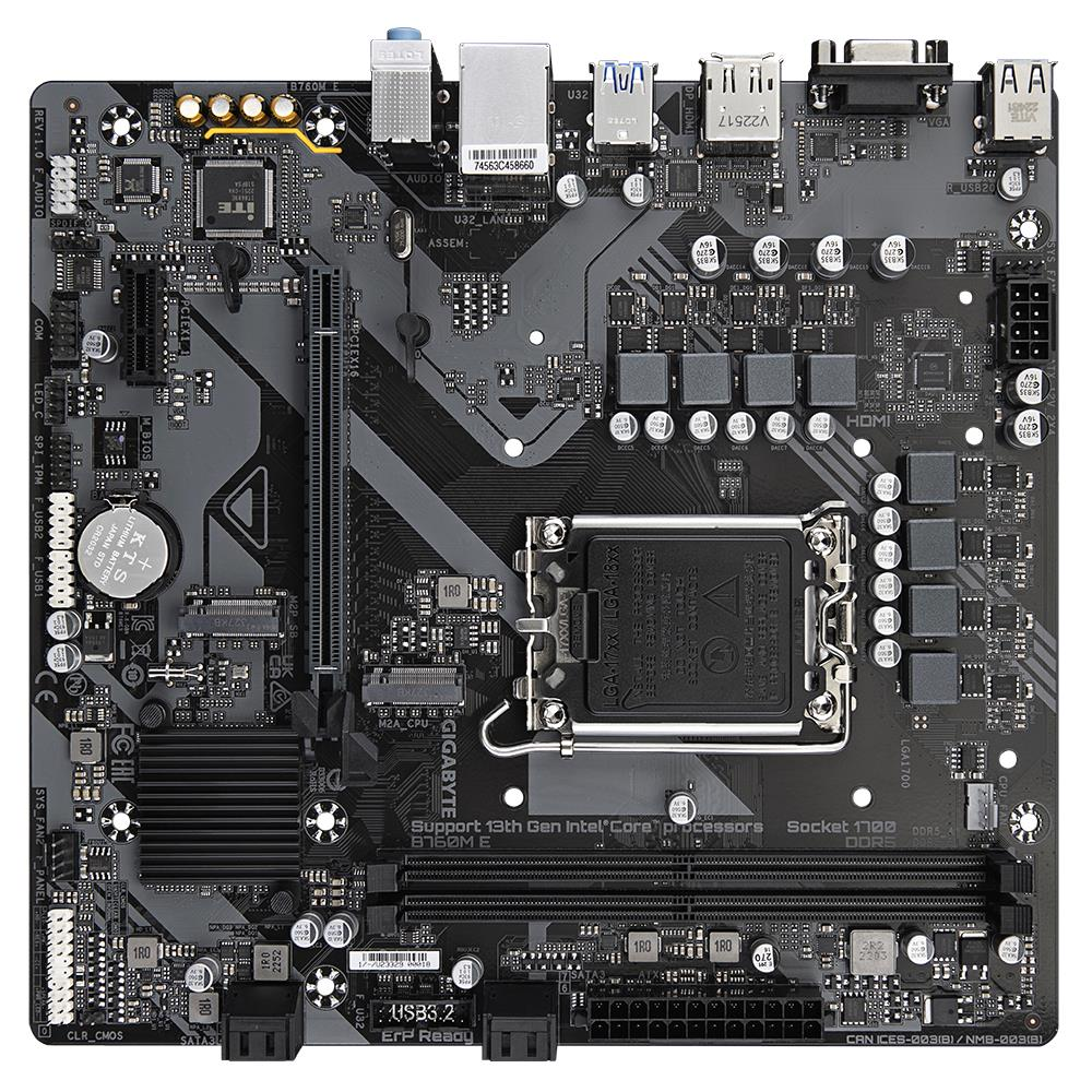 Pamatplate Gigabyte Intel B760M E Black - B760M E 1.0 - foto 4