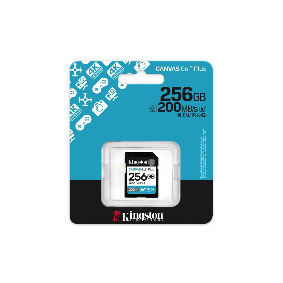 Atmiņas kartes Kingston 256GB Canvas Go Plus Gen4 (SDG4/256GB) - foto 2