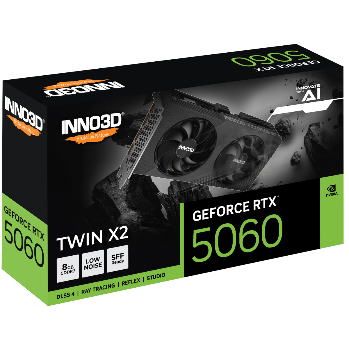 Videokarte INNO3D GEFORCE RTX 5060 8GB TWIN X2 OC (N50602-08D7X-195070N) - foto 3