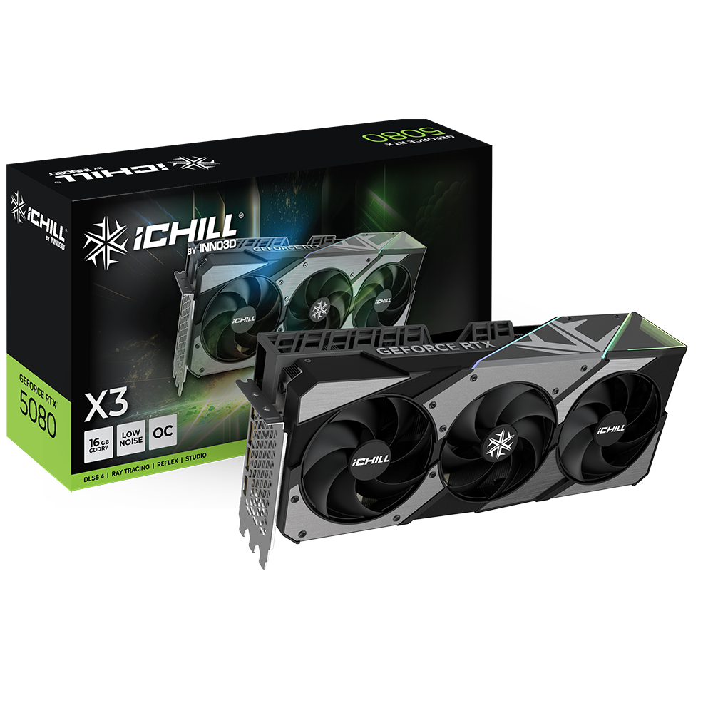 Videokarte INNO3D GeForce RTX 5080 iChill X3 16GB GDDR7 (C50803-16D7X-176069H)