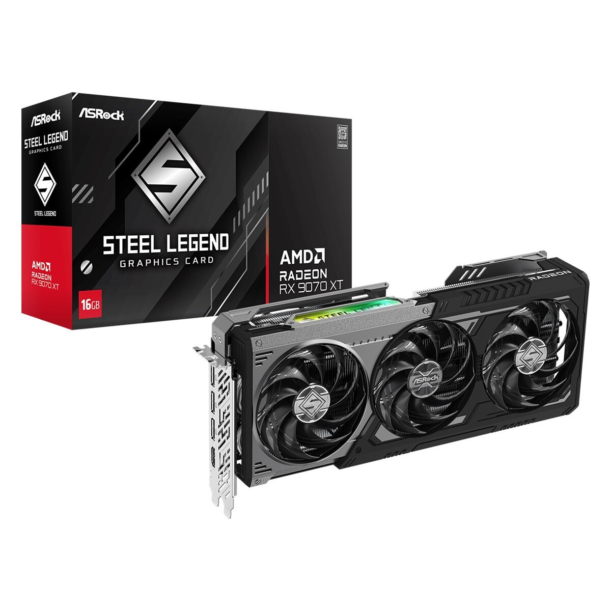 Videokarte AMD Radeon RX 9070 XT Steel Legend Dark 16GB GDDR6 - RX9070XT SLD 16G - foto 3
