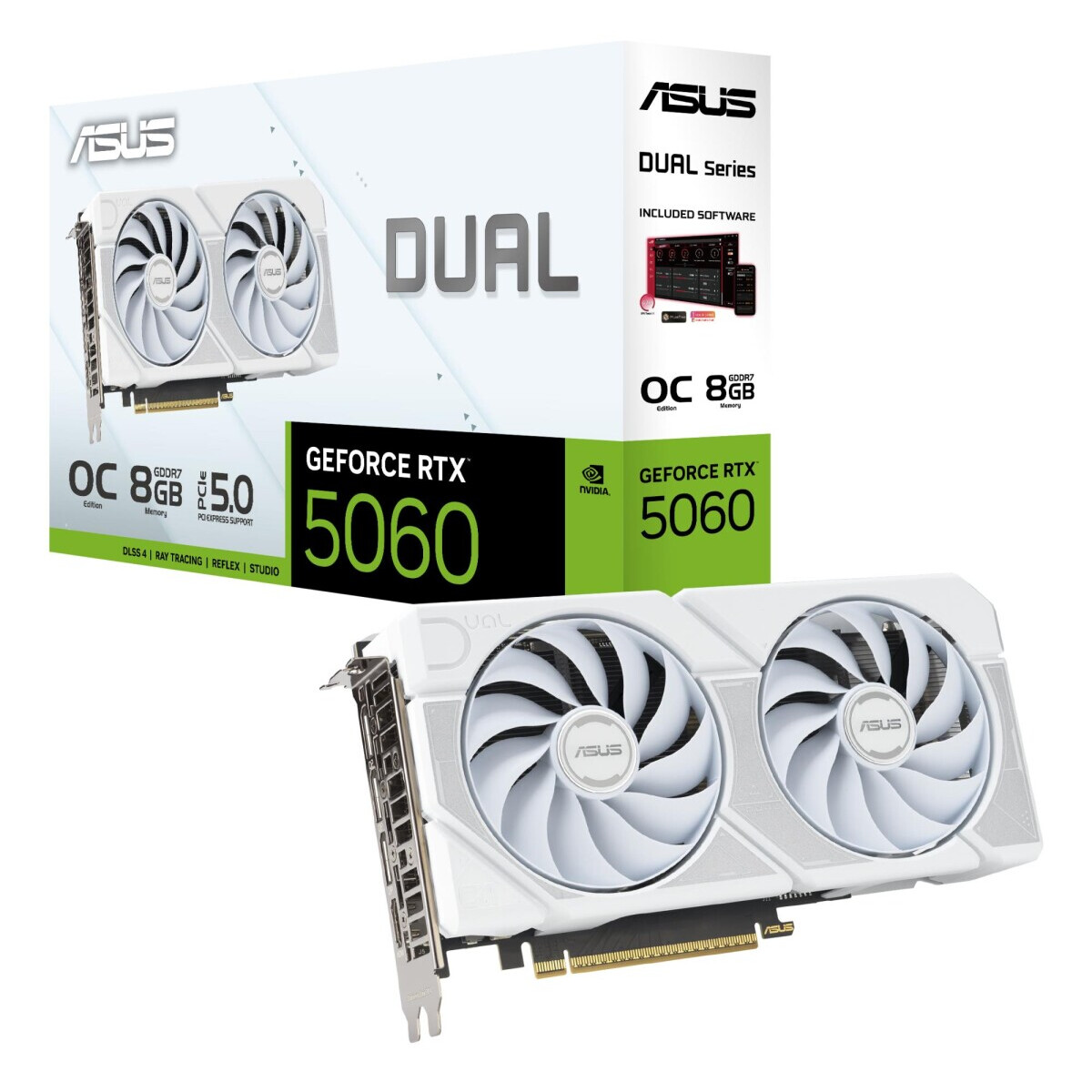 Videokarte ASUS Dual NVIDIA GeForce RTX5060 8GB GDDR7 White (DUAL-RTX5060-O8G-WHITE) - foto 3