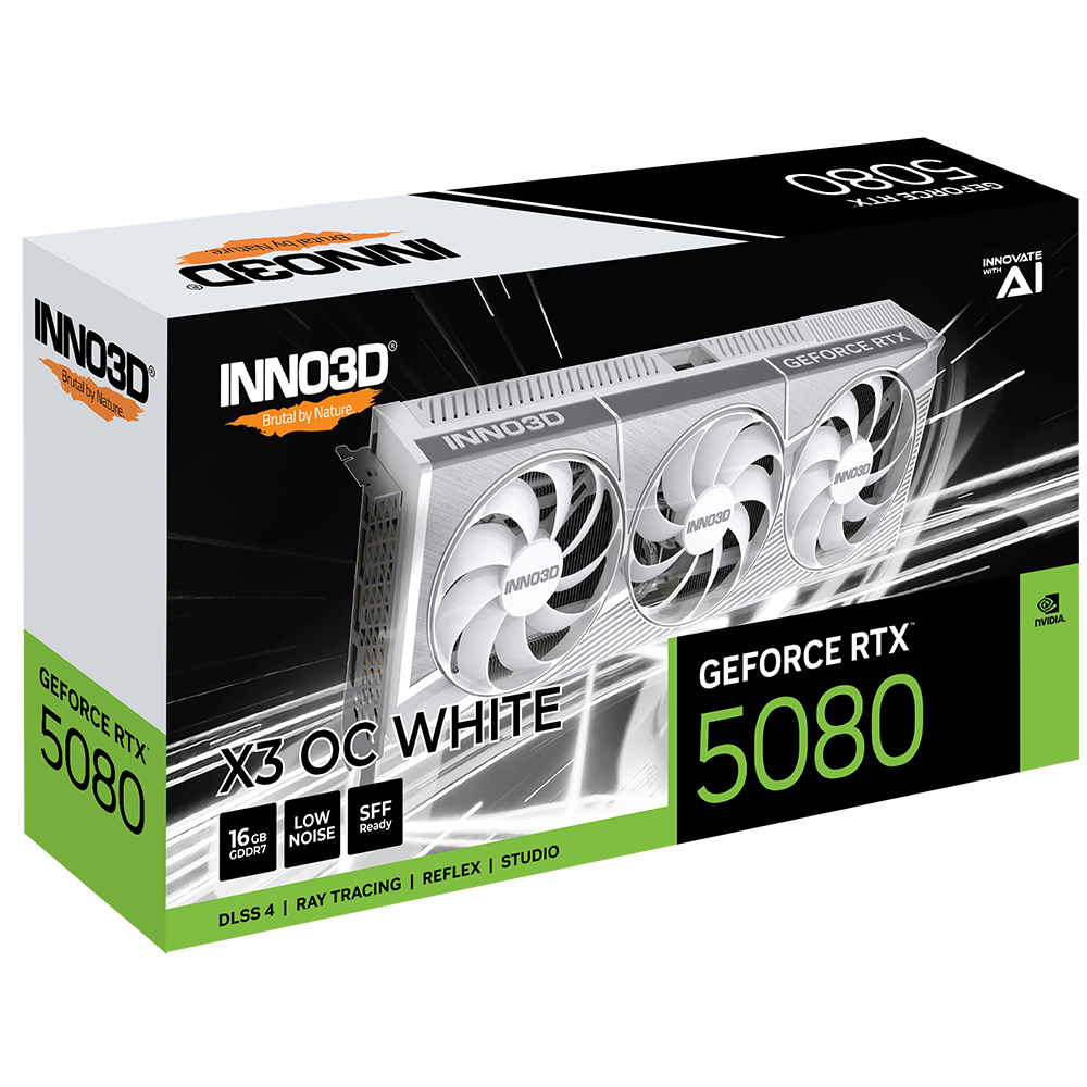 Videokarte INNO3D GeForce RTX 5080 X3 OC 16GB White (N50803-16D7X-17605211) - foto 3