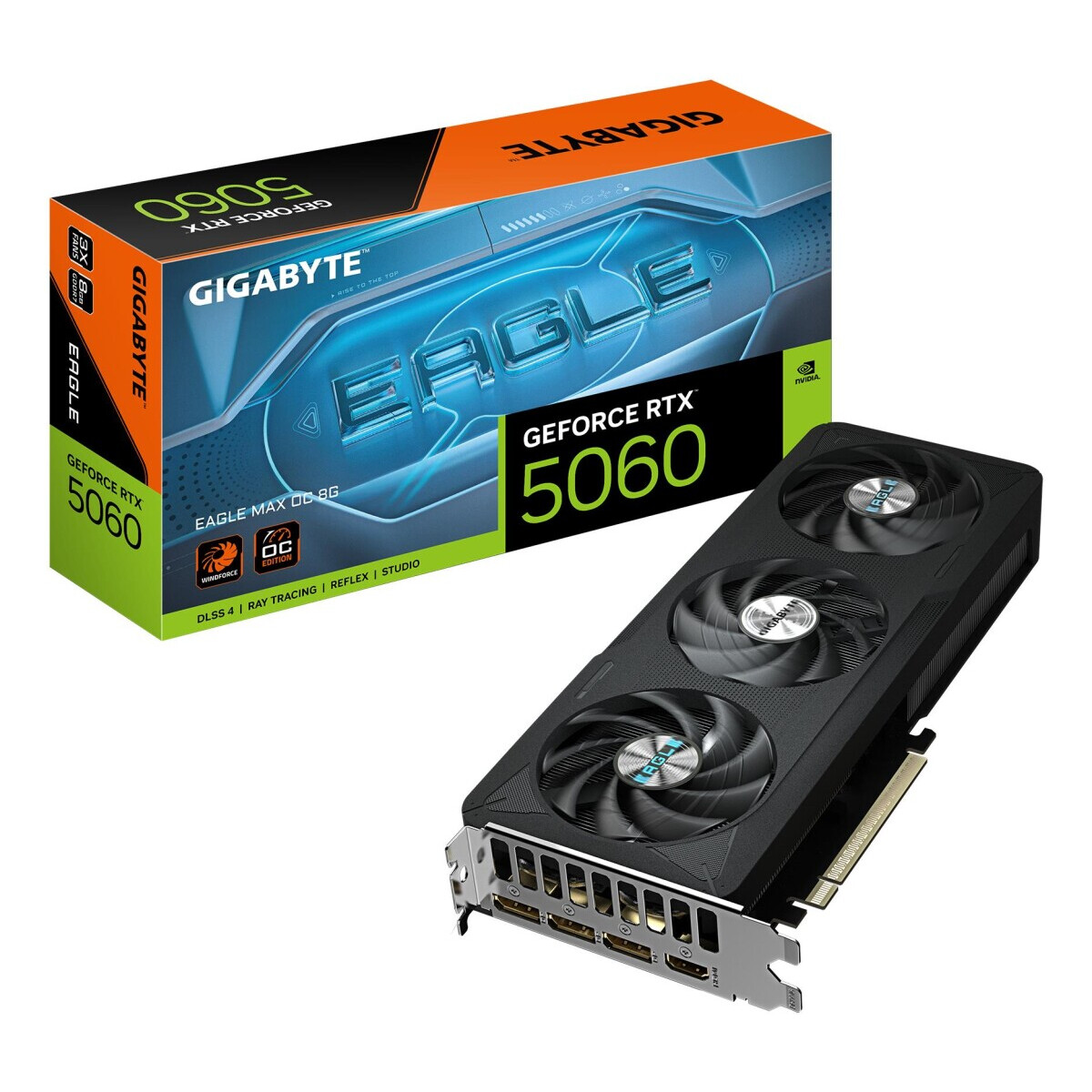 Videokarte GIGABYTE NVIDIA GeForce RTX 5060 8GB GDDR7 BLACK (GV-N5060EAGLEMAX OC-8GD) - foto 2