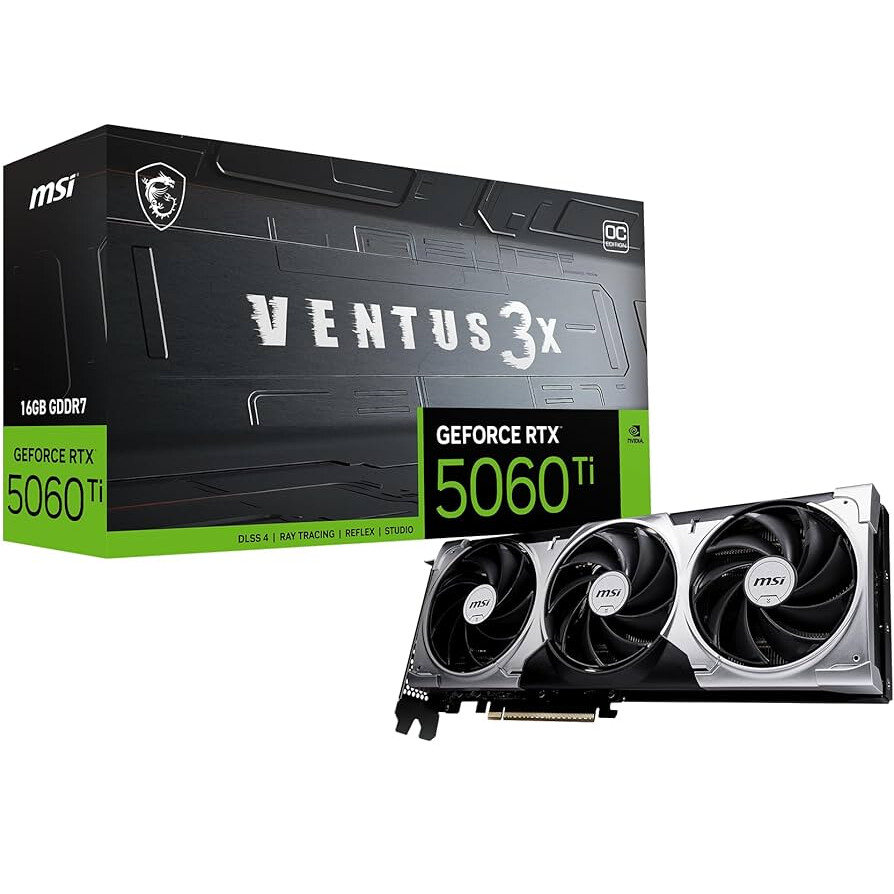 Videokarte MSI VENTUS 3X OC NVIDIA GeForce RTX 5060 Ti 16GB GDDR7 (G506T-16V3C)