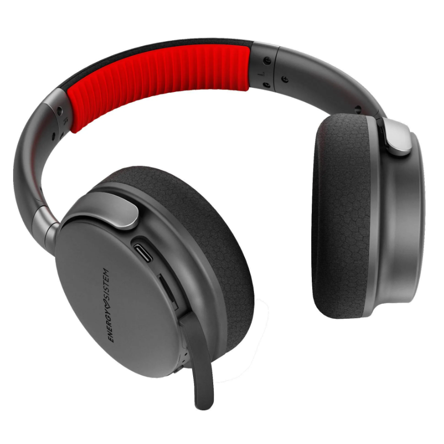 Austiņas Energy Sistem Headphone Power Sport Black and Red (458684) - foto 2