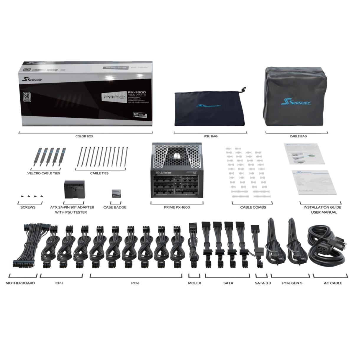 Barošanas bloks Seasonic PRIME PX 1600W (PRIME-PX-1600-ATX30) - foto 12