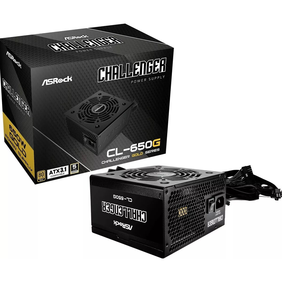 Barošanas bloks ASRock Challenger Gold 650W (CL-650G) Black (90-UXC065-GNEAAA) - foto 3