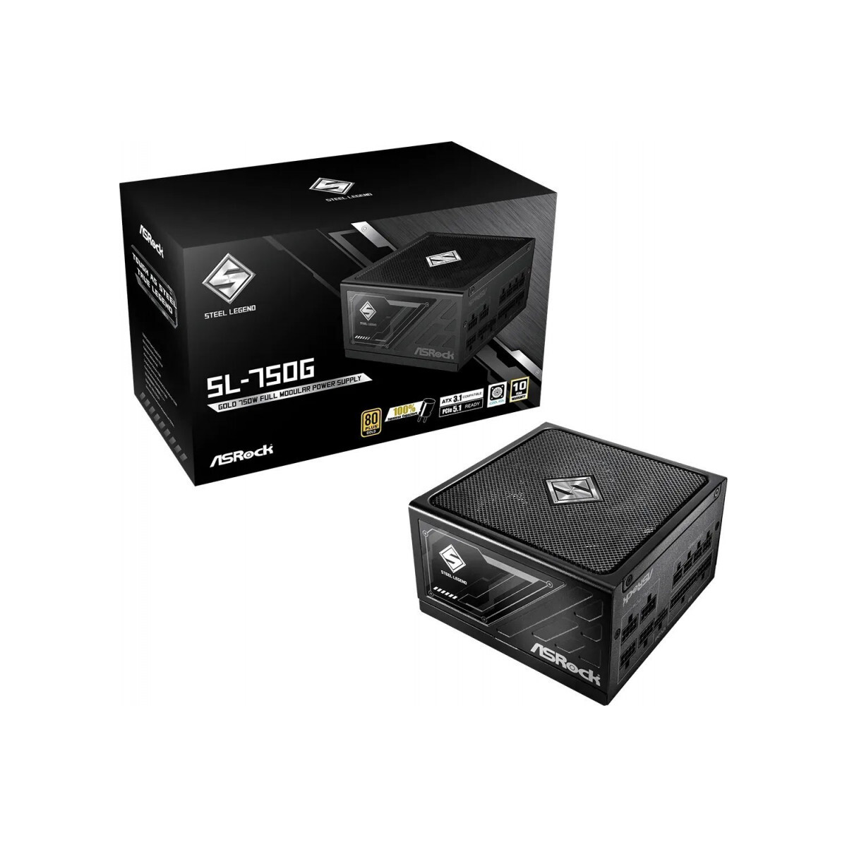 Barošanas bloks ASRock STEEL LEGEND 750W 80 Plus Gold Black (90-UXS075-GFEAAA)