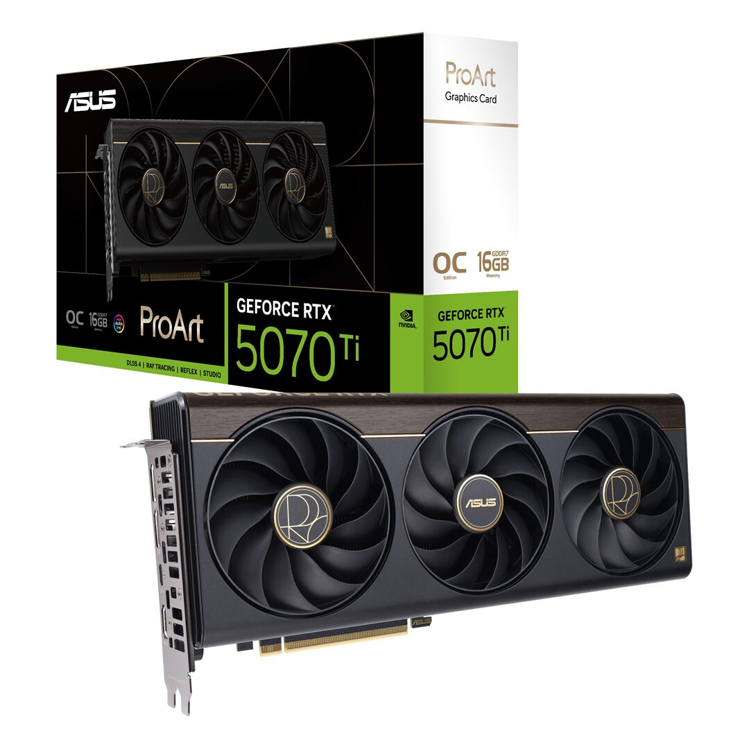 Videokarte ASUS ProArt RTX 5070 TI OC 16 GB Black and Brown (90YV0NR0-M0NA00) - foto 4